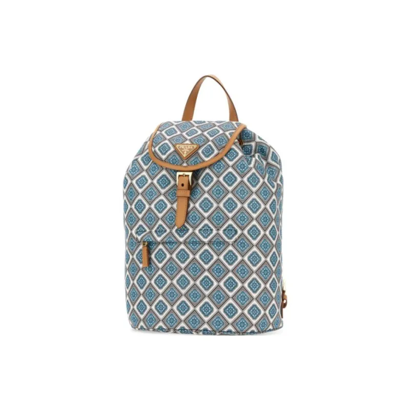 PRADA Recycled Nylon Backpack Women's Blue & Multicolor-1