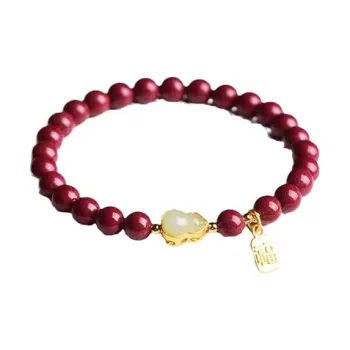 Carp Crystals Reconstructed Cinnabar Bracelets Women's