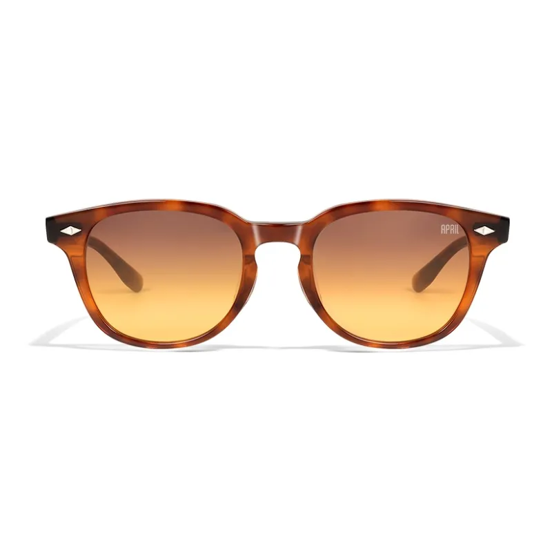 APRIL Plate Frame Round Sunglasses With Polarized Lenses Unisex-6