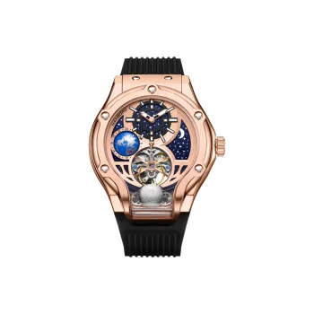 HANBORO Three Body Starry Sky Collection Automatic Mechanical Movement Watch Unisex Gold Dial HBR980-MH