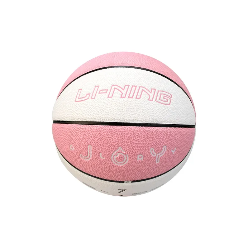 LiNing PU Basketball Pink White Size 7 Training Unisex-1