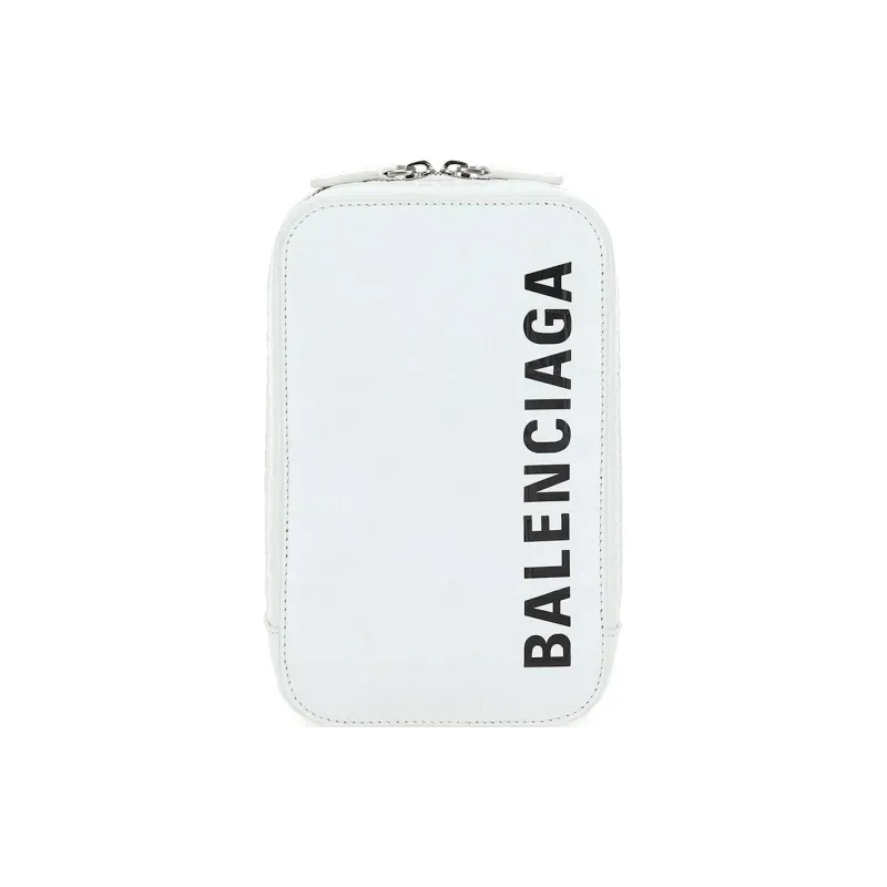 Balenciaga Calfskin Shoulder Bag Crossbody Bag Cell Phone Pouch Women's White-0
