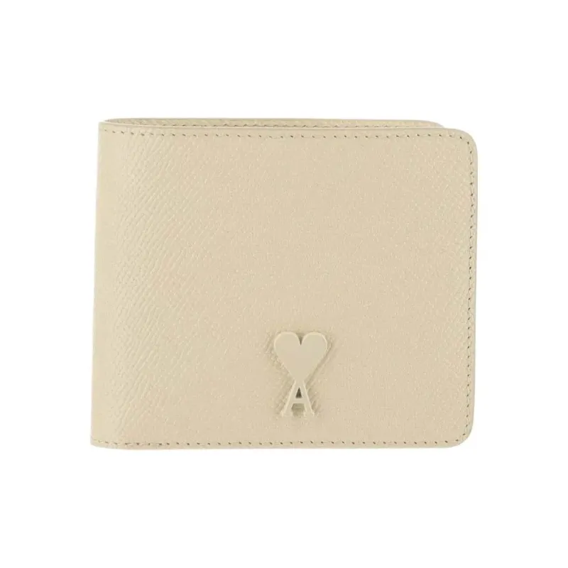 AMIPARIS Grain Cow Leather Wallet Unisex Ivory-0