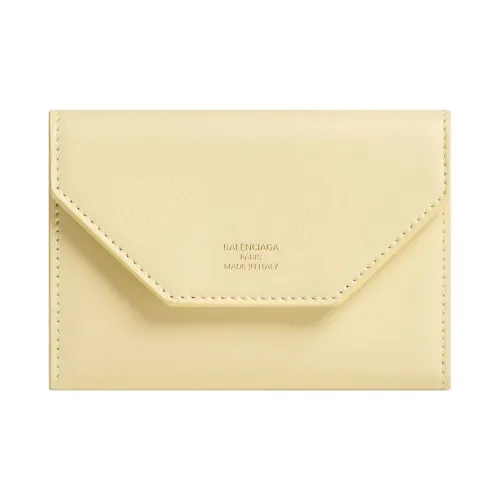 Balenciaga Smooth Calf Leather Key Pouch Women's Light Yellow