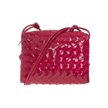 Bottega Veneta LOOP Patent Leather Lambskin Crossbody Bag Shoulder Bag Women's Pink