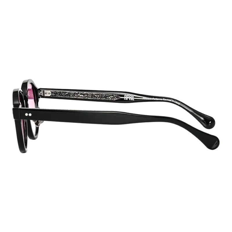 APRIL Plate Frame Round Sunglasses With Polarized Lenses Unisex-40