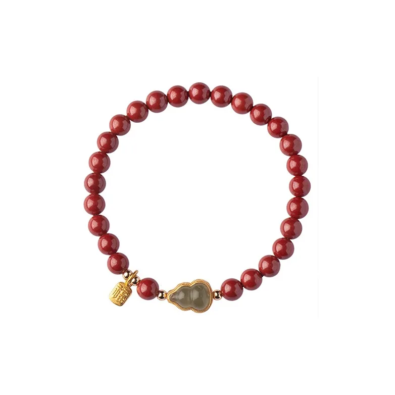Carp Crystals Reconstructed Cinnabar Bracelets Women's-1