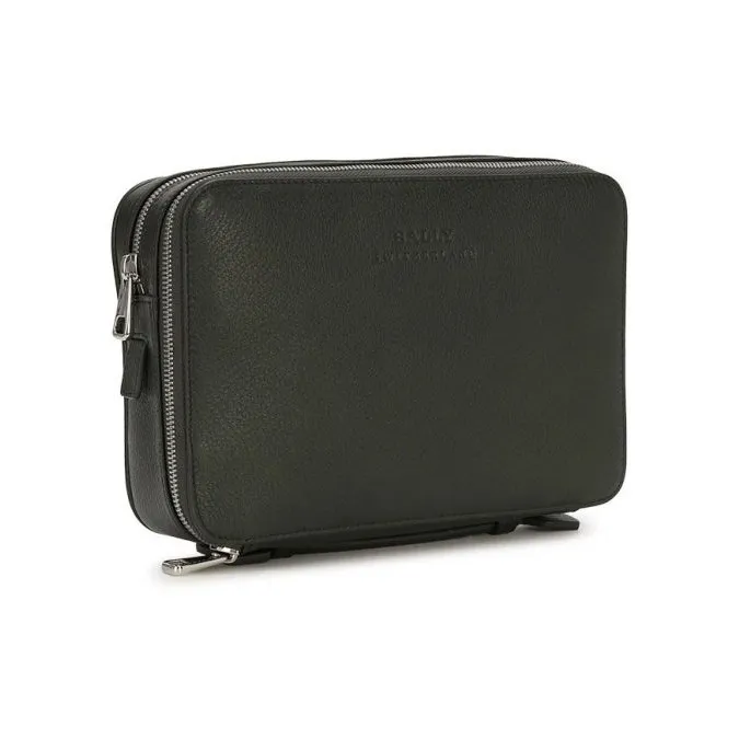 BALLY Genuine Leather Wallet Men's Dark Green-1
