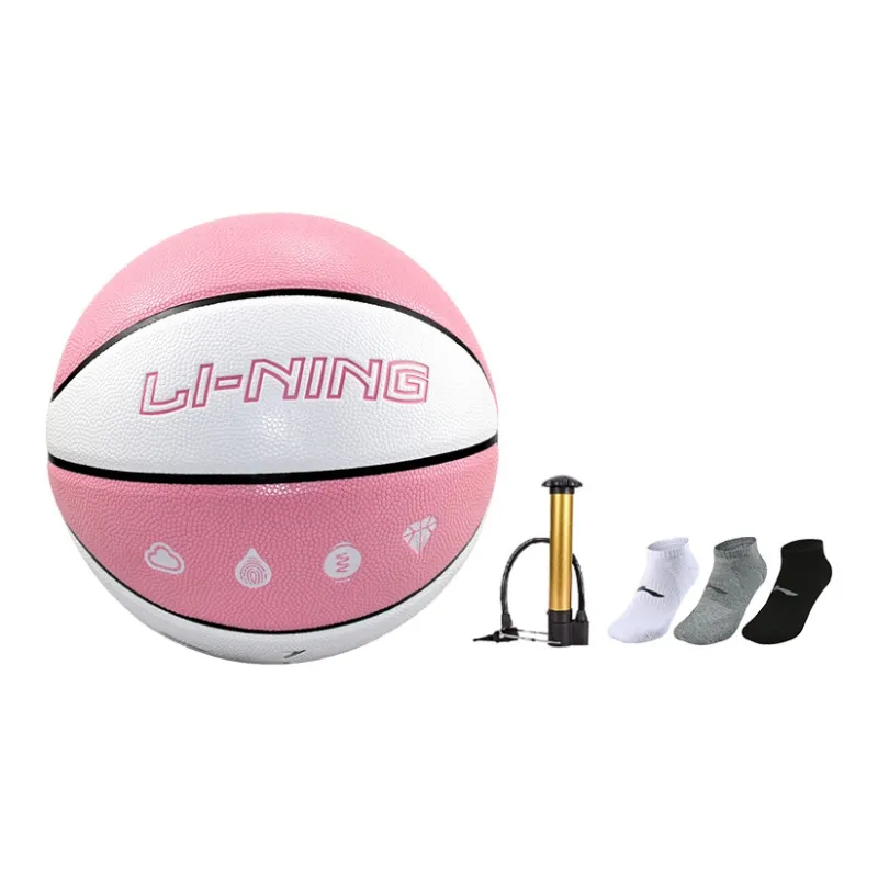 LiNing PU Basketball Pink White Size 7 Training Unisex-29
