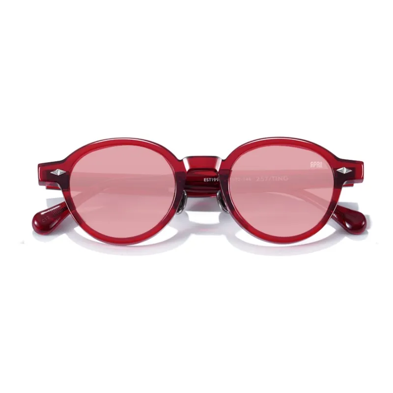 APRIL Plate Frame Round Sunglasses With Polarized Lenses Unisex-29