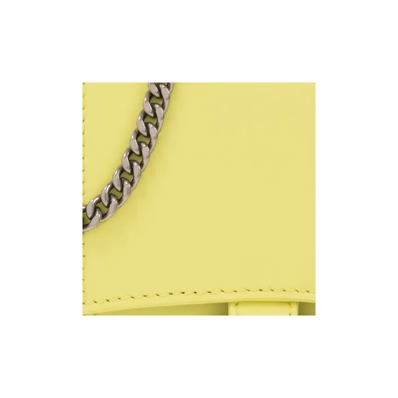 Balenciaga Hourglass Calfskin Shoulder Bag Crossbody Bag Wallet Extra Small Women's Yellow-4