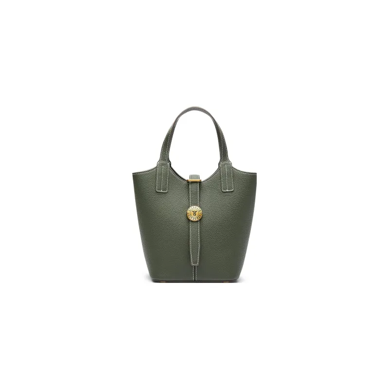 Staccato Cow Leather Bucket Bag, Shoulder Bag, Crossbody Bag, Handbag Medium Size Women's-0