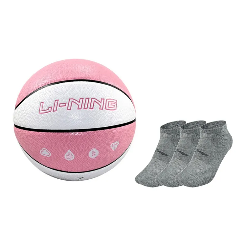 LiNing PU Basketball Pink White Size 7 Training Unisex-20