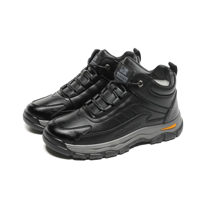 Mulinsen MULINSEN Quick Dry Support Impact-Resistant Height Increasing Warm Rebound Mid-Top Casual Shoes Men's Black-2