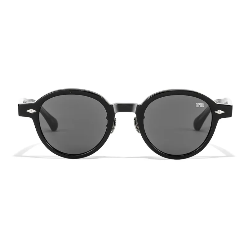 APRIL Plate Frame Round Sunglasses With Polarized Lenses Unisex-1