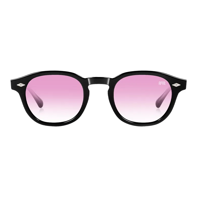 APRIL Plate Frame Round Sunglasses With Polarized Lenses Unisex-4