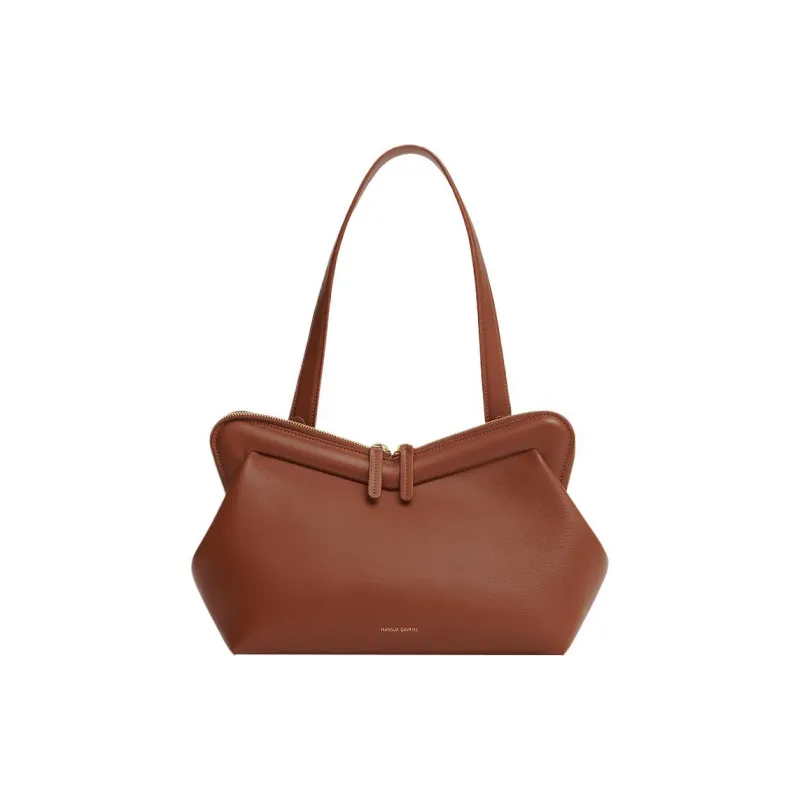 MANSUR GAVRIEL Smooth Calf Leather Crossbody Handheld Shoulder Bags Women's Camel-0