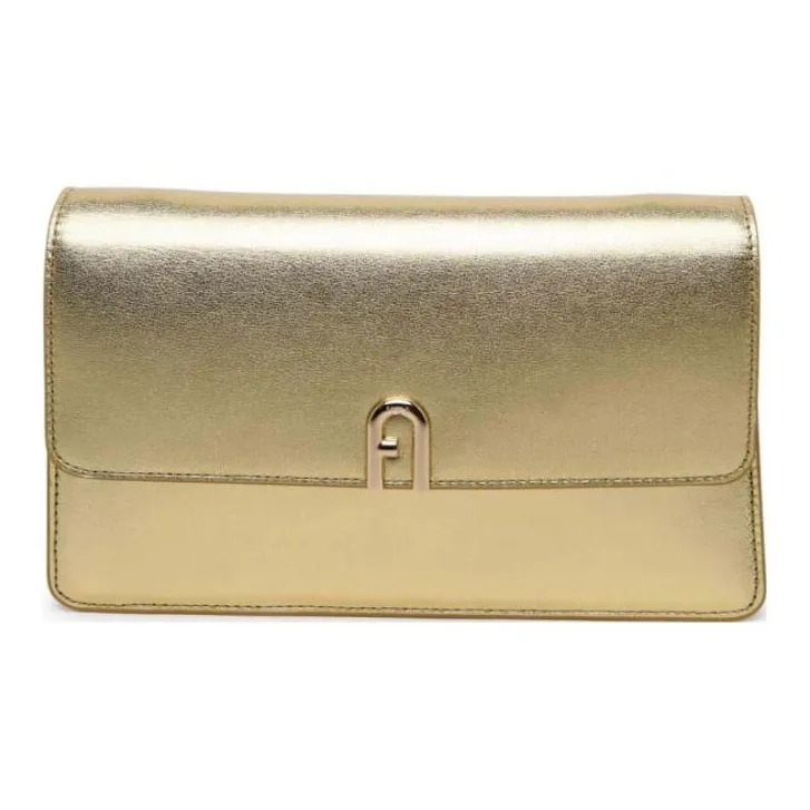 Furla Calfskin Messenger Bag Crossbody Bag Shoulder Bag Women's Gold-1