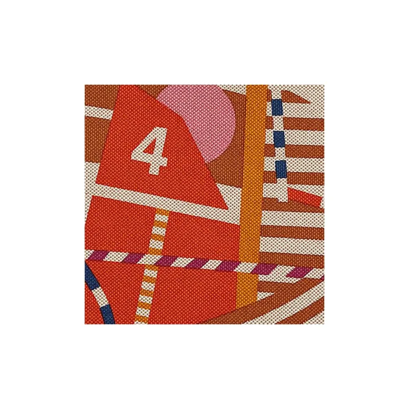 HERMES Cotton Canvas Clutch Canvas Bag Storage Bag Unisex Multicolor-2