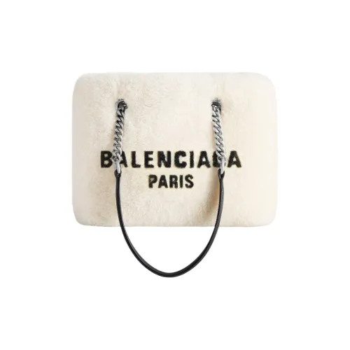 Balenciaga Shearling Tote Bag Shopping Bag Shoulder Bag Handbag Small Size Women's Light Beige