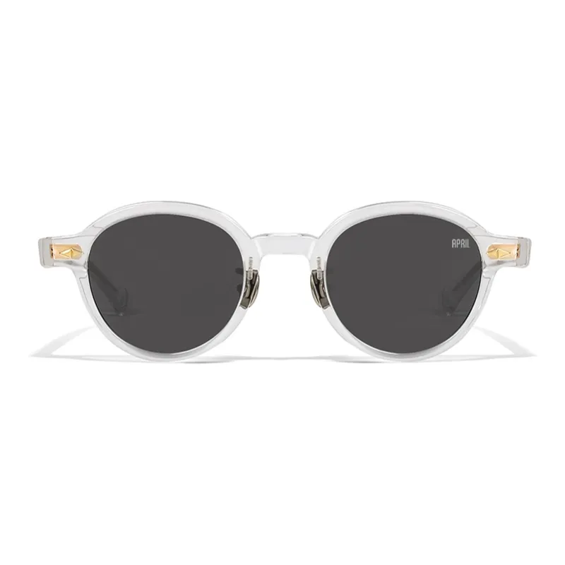 APRIL Plate Frame Round Sunglasses With Polarized Lenses Unisex-23