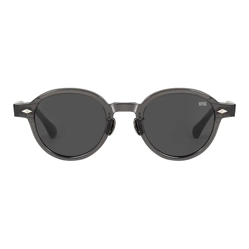 APRIL Plate Frame Round Sunglasses With Polarized Lenses Unisex-21