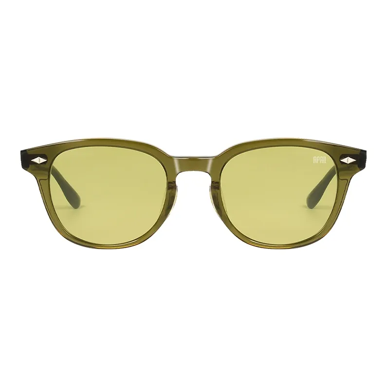 APRIL Plate Frame Round Sunglasses With Polarized Lenses Unisex-14