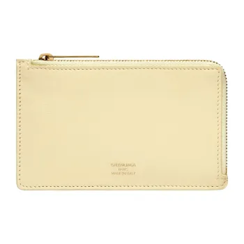 Balenciaga Smooth Calf Leather Card Holder Women's Light Yellow