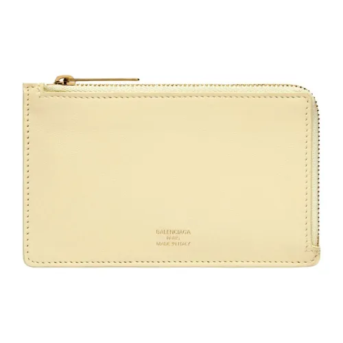 Balenciaga Smooth Calf Leather Card Holder Women's Light Yellow