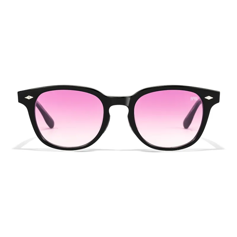 APRIL Plate Frame Round Sunglasses With Polarized Lenses Unisex-33