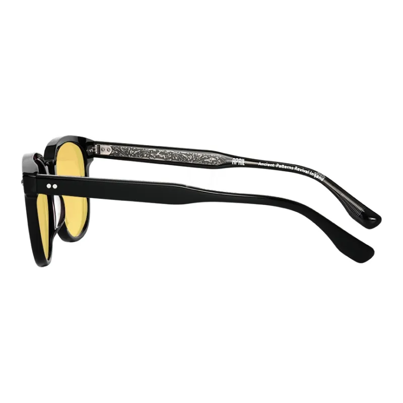 APRIL Plate Frame Round Sunglasses With Polarized Lenses Unisex-44
