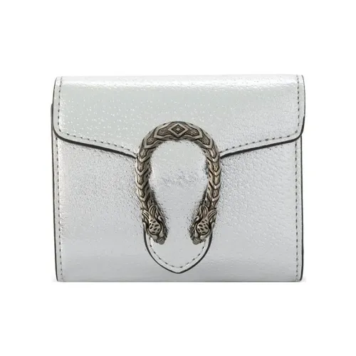 gucci Bewegen ORIGINAL Cow Leather Wallet Women's Silver