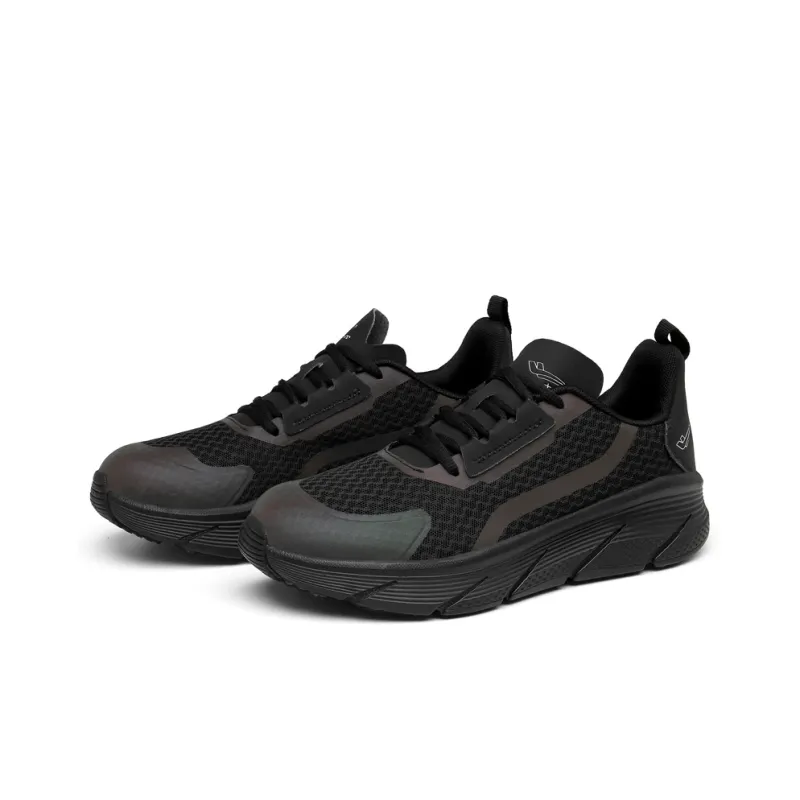 XPD Breathable Support Impact Resistant Mid Top Running Shoes Unisex Black-2