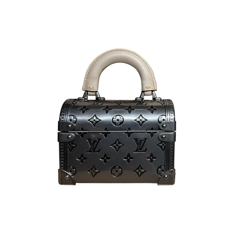 LOUIS VUITTON Cow Leather Handbag Women's Silver-1
