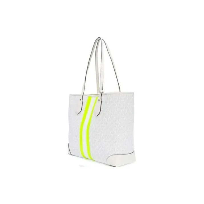 MICHAEL KORS MK Eva Coated Canvas Tote Bag, Shopping Bag, Tote Handbag Tubas Women's White & Green-2
