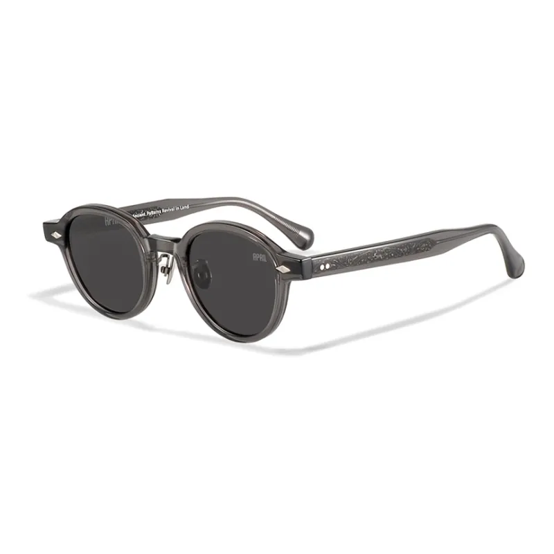 APRIL Plate Frame Round Sunglasses With Polarized Lenses Unisex-15
