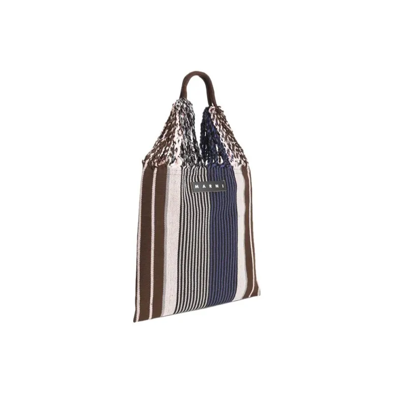 MARNI Fabric Hammock Bag Shoulder Bag Handbag Small Size Women's Gray Blue-2