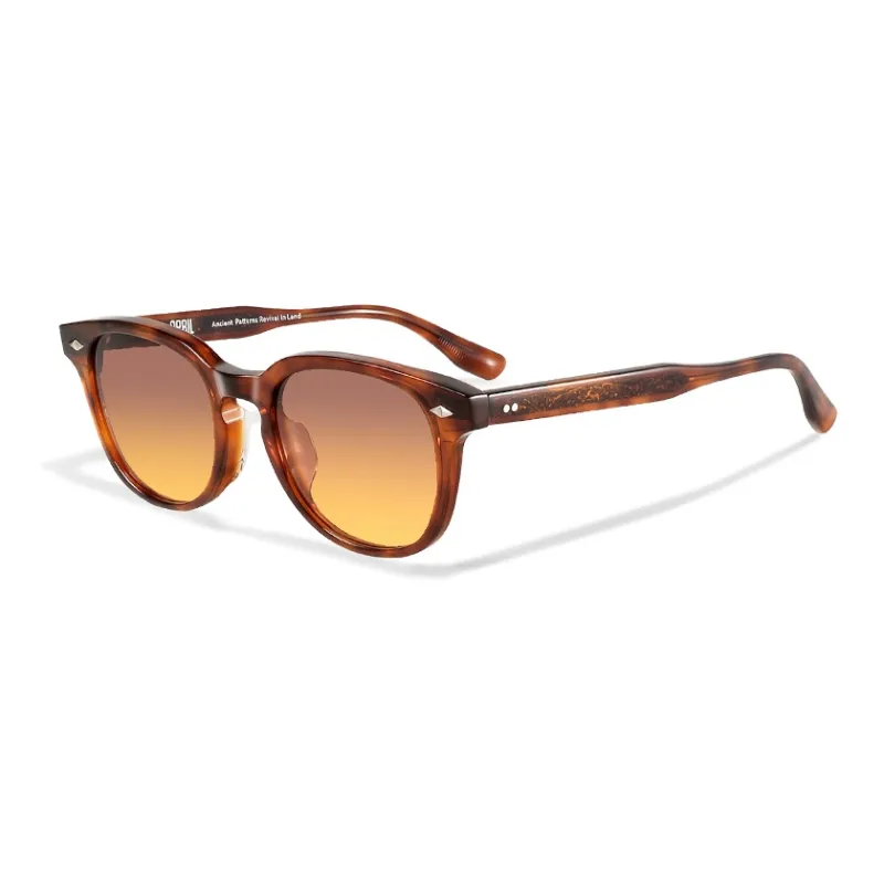 APRIL Plate Frame Round Sunglasses With Polarized Lenses Unisex-5