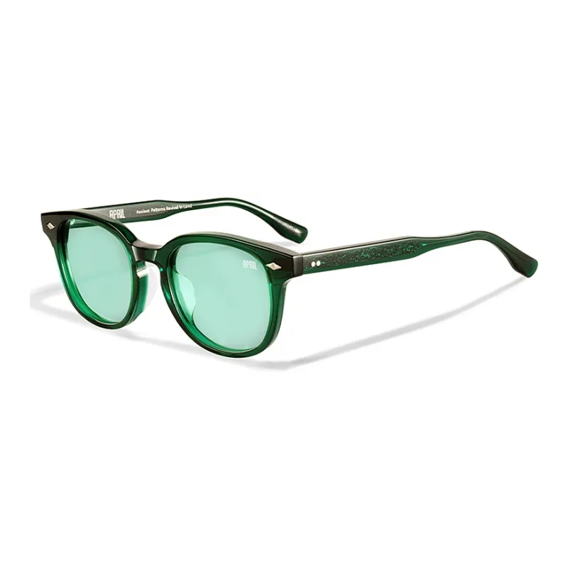 APRIL Plate Frame Round Sunglasses With Polarized Lenses Unisex-23