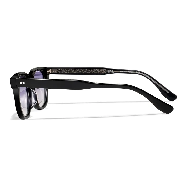 APRIL Plate Frame Square Sunglasses With Polarized Lenses Unisex-4