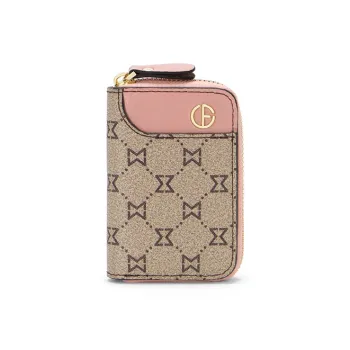 MashaLanti PVC Wallet Card Holder Coin Purse Women's Coffee With Pink