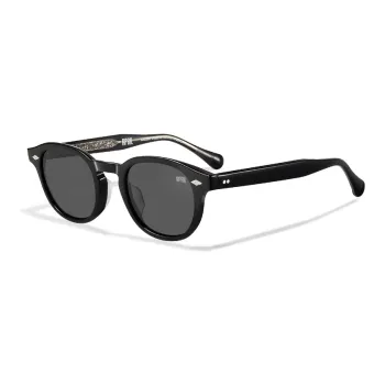 APRIL Plate Frame Round Sunglasses With Polarized Lenses Unisex