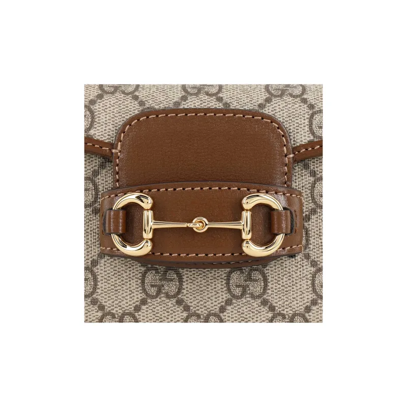GUCCI Horsebit 1955 Monogram Strap Wallet Crossbody Bag Women's-9