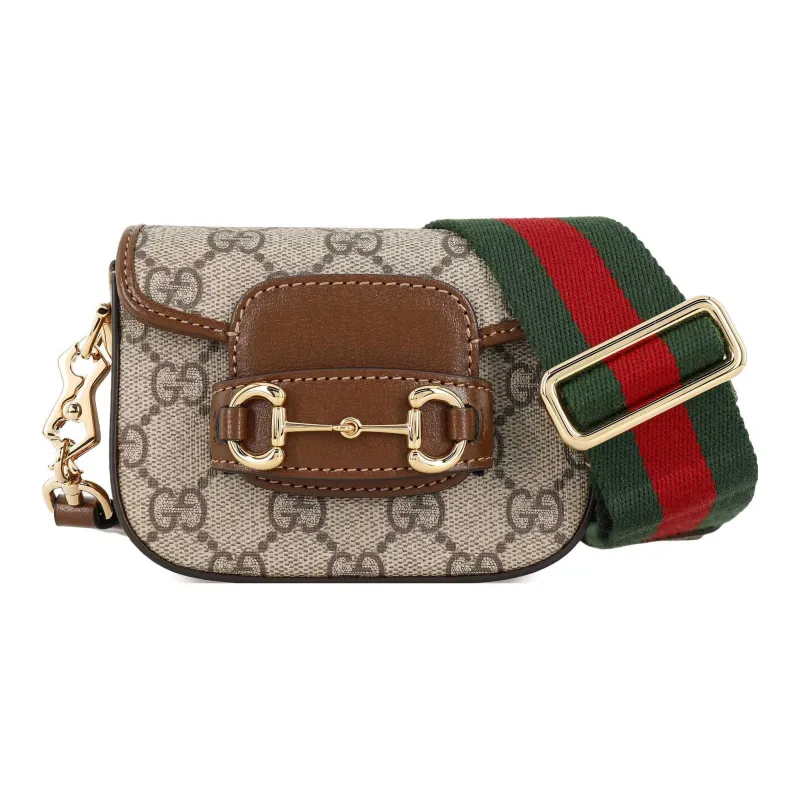 GUCCI Horsebit 1955 Monogram Strap Wallet Crossbody Bag Women's-1
