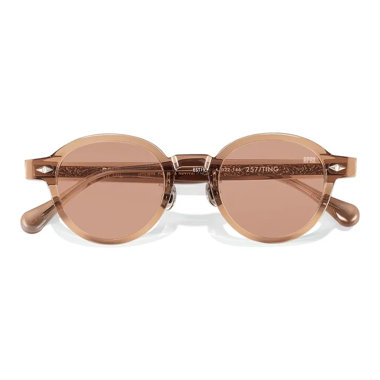 APRIL Plate Frame Round Sunglasses With Polarized Lenses Unisex-7