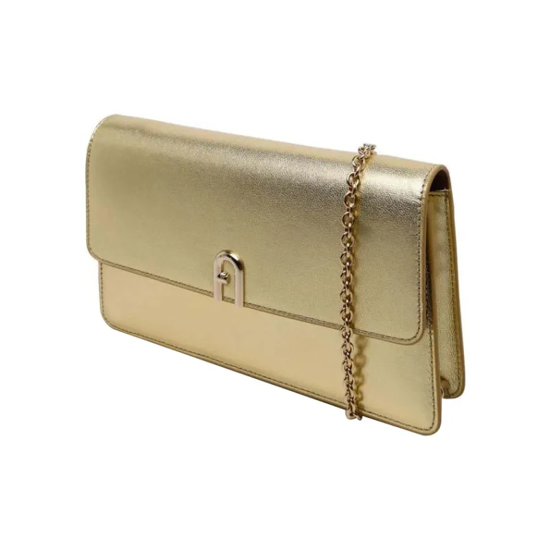 Furla Calfskin Messenger Bag Crossbody Bag Shoulder Bag Women's Gold-2