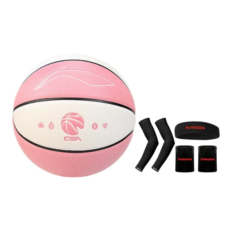 LiNing PU Basketball Pink White Size 7 Training Unisex-26