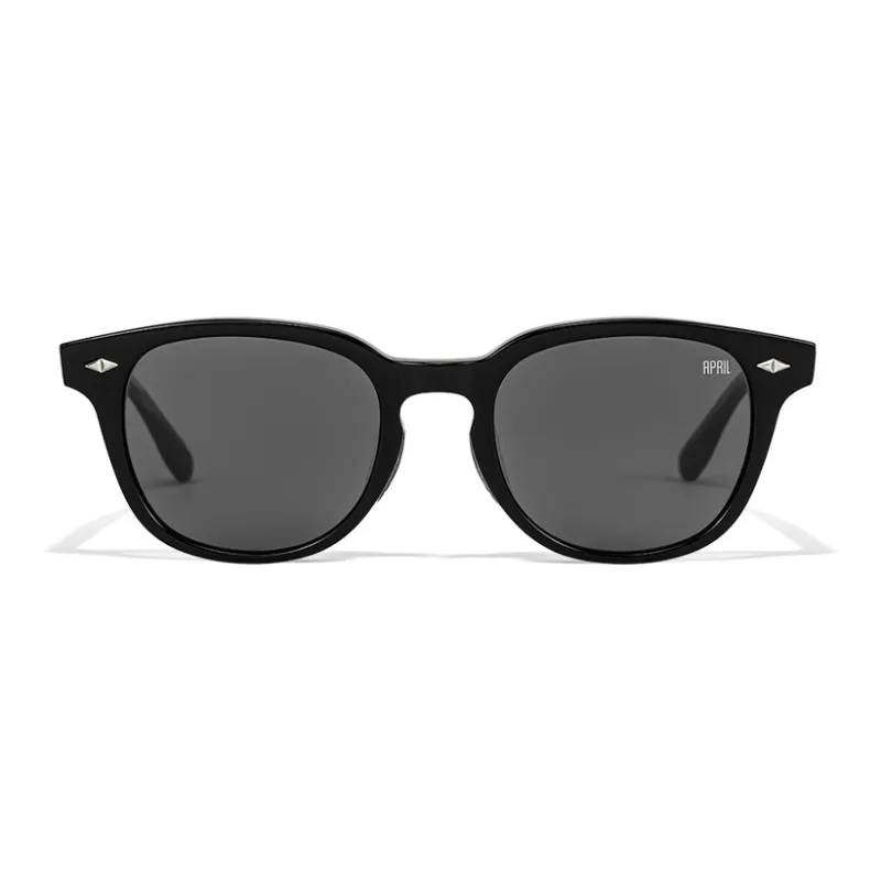 APRIL Plate Frame Round Sunglasses With Polarized Lenses Unisex-1