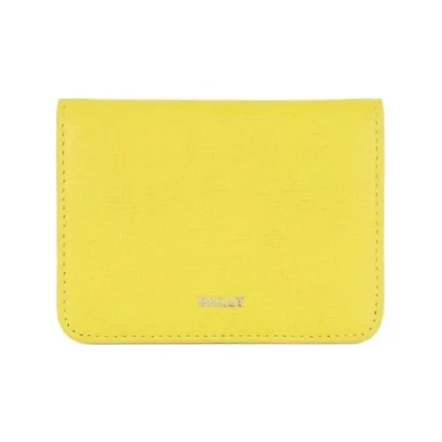 BALLY Leather Wallets Card Holders Women's Yellow