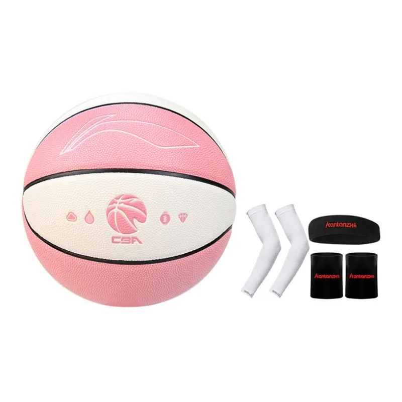 LiNing PU Basketball Pink White Size 7 Training Unisex-27